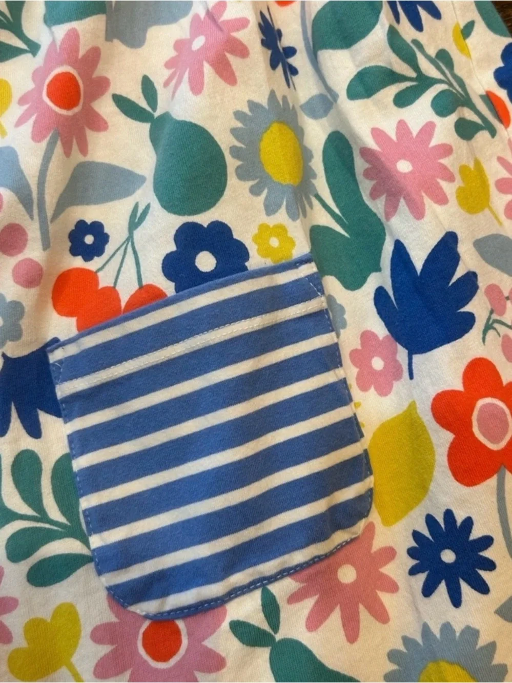 Mini Boden Floral Tunic and Blue Stripe Leggings Set - Multicolor & Blue 11-12Y